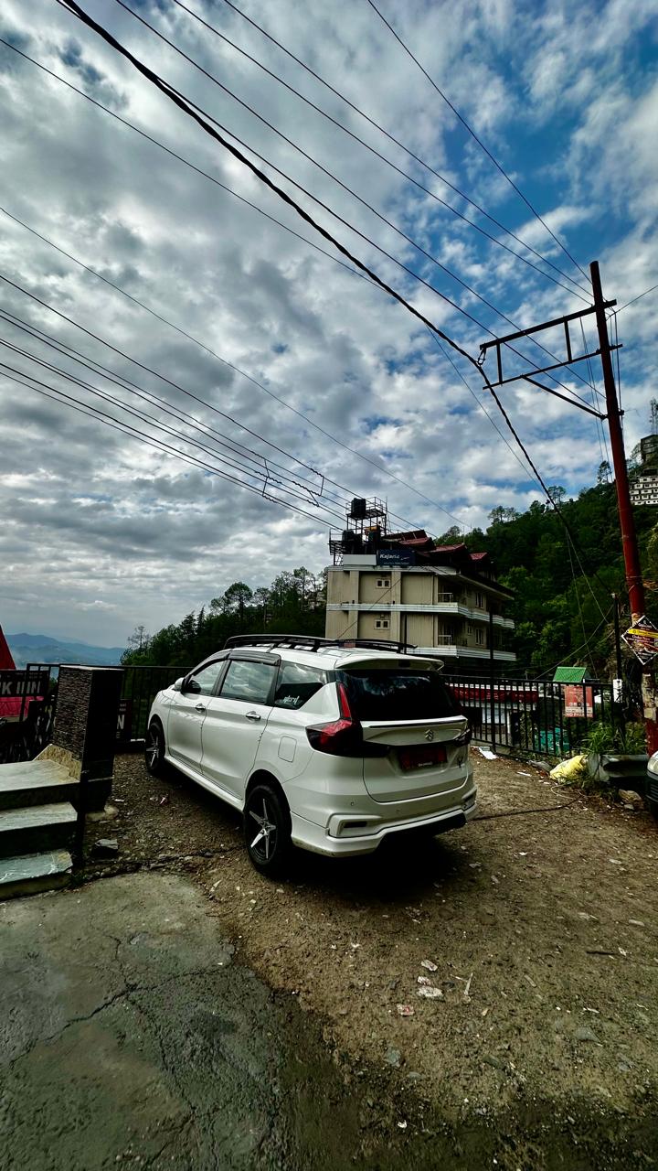 Cab parked at hill resort